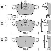 AISIN BPVW-1011 Remblokken