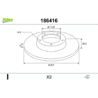 Valeo 186416 Remschijf