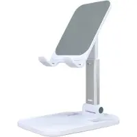 Phreeze Telefoonhouder Bureau - Verstelbaar - Inklapbaar - Kantelbaar - Universeel - Wit