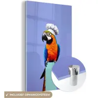MuchoWow Glasschilderij 120x180 cm - Schilderij acrylglas - Papegaai - Koksmuts - Vogel - Leuk - Foto op glas - Muurdecoratie woonkamer - Wanddecoratie slaapkamer - Schilderijen