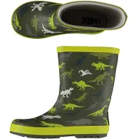 XQ - Regenlaarzen Kinderen - Dino - Groen - Maat 23/34 - Regenlaarzen jongens