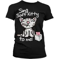 Hybris The Big Bang Theory Dames Tshirt -M- Sing Soft Kitty To Me Zwart