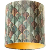 QAZQA Fluwelen lampenkap bladdesign met gouden binnenkant 40/40/40