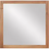 Vente-unique Vierkante spiegel met acacia houten lijst - 60 x 60 cm - SEPANG