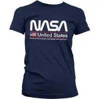 Hybris NASA Dames Tshirt -2XL- United States Blauw