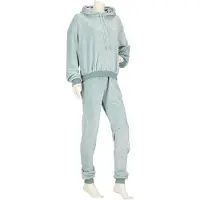 Apollo Huispak dames - Blauw - Maat L/XL - huispak dames volwassenen fleece - joggingpak dames - huispak dames volwassenen