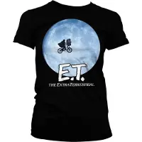 Hybris E.T. Dames Tshirt -2XL- Bike In The Moon Zwart