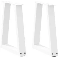 vidaXL Salontafelpoten 2 st V-vormig 38x(42-43,3) cm staal wit