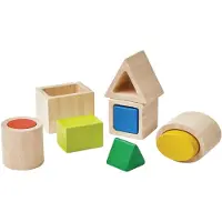 Plantoys Puzzel Geometrische vormen om in elkaar te steken - Montessori methode - 10 stukken - vanaf 12 maanden