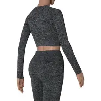 Xtreme - Sport crop top dames - Lange mouwen - Antraciet - S - 1-Stuk - Sport top dames long sleeve
