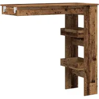 vidaXL Bartafel wandgemonteerd 102x45x103,5 cm bewerkt hout oud hout