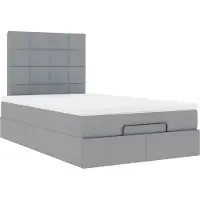 vidaXL Ottoman bed met matras 120x200cm stof lichtgrijs