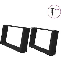 vidaXL Salontafelpoten 2 st U-vormig 70x(30-31) cm staal zwart