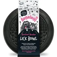 Bugalugs likbak voor dieren - Likmat - Slowfeeder - Honden - Katten - Siliconen - Zwart