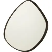 J-Line Hanging mirror abstract mirror/mdf dark brown large