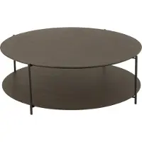 J-Line Salontafel rond MDF/metaal donkerbruin groot
