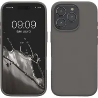 Kwmobile telefoonhoesje geschikt voor Apple iPhone 16 Pro Max - Hoesje met siliconen coating - Smartphone case in steengrijs