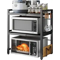 Dd Magnetronkast - Keukenkast - Ovenkast - 3-Traps Uitschuifbaar Werkblad - ‎36x42x79cm - Zwart