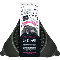 Bugalugs likpad voor dieren - Likmat - Slowfeeder - Honden - Katten - Siliconen - Driehoek - Zwart