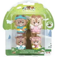 Klorofil De Familie "Rendier" Speelset - Speelfiguren set - Poppetjes familie - Kinder Speelgoed - Rudy, Astrid, Sten en Helga - Vanaf 18 maanden - 4-Delig