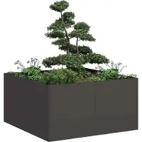 vidaXL Plantenbak 80x80x40 cm koudgewalst staal zwart