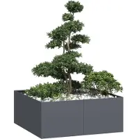 vidaXL Plantenbak 100x100x40 cm staal antracietkleurig