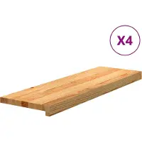 vidaXL Traptreden 4 st 80x25x2 cm massief eikenhout lichtbruin