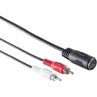 Goobay DIN 5-pins (v) - Tulp stereo 2RCA (m) audio adapter (afspelen) / zwart - 0,20 meter