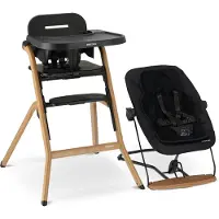 Deryan Curve Luxe Kinderstoel – Inclusief Wipstoel & Inlegkussen- Newborn Set - Meegroei Kinderstoel – Houtlook