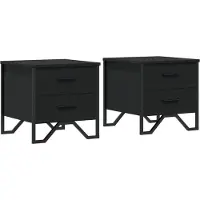 vidaXL Nachtkastjes 2 st 40x41x40 cm bewerkt hout zwart