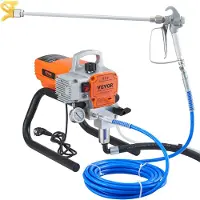 Vevor Pro Airless Muurverfspuit, 1800W Elektrische Spuitpistoolset, Instelbare Spuitdruk met Pijp voor Muur- en Plafond-/Hout- en Metaalverf