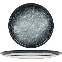 Bonna Pizzabord sepia porselein 32 cm set van 2