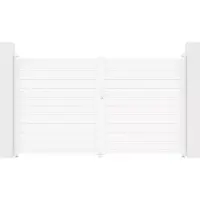 Vente-unique Draaipoort van aluminium L305 x H180 cm wit - NAZARIO