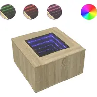 vidaXL Salontafel met LED 60x60x40 cm bewerkt hout sonoma eikenkleurig