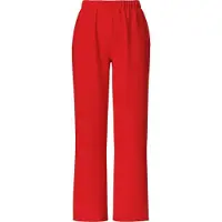 Pieces Summer wide pants dames - Loungewear broek - Katoenen lange pyjamabroek dames - Rood / XS