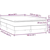 vidaXL Boxspring met matras fluweel roze 160x210 cm