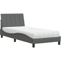 vidaXL Bed met matras "Hanko" stof donkergrijs 90x200 cm