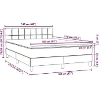 vidaXL Boxspringbed met matras, roze, 160x210 cm, fluweel
