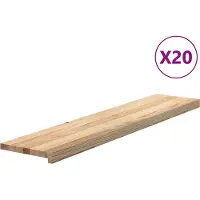 vidaXL Traptreden 20 st 120x30x2 cm onbehandeld massief eikenhout