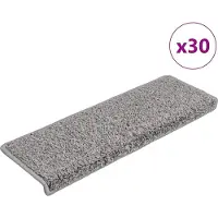 vidaXL Trapmatten 30 st 65x21x4 cm Grijs Rechthoekige Rand