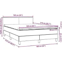vidaXL Boxspringbed met matras, donkergrijs, 160x210 cm, fluweel