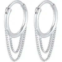 Elli - Elli Oorbellen Dames Creolen Curb Chain Trend Blogger in 925 Sterling Zilver Verguld Oorringen