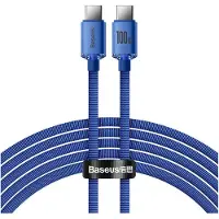 Baseus - Crystal - Shine Series kabel USB-kabel voor snel opladen en gegevensoverdracht USB Type C - USB Type C 100W 2m blauw - (CAJY000703)