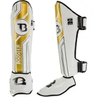 Booster Fight Gear V9 Scheenbeschermers – Professionele Bescherming – Wit/Goud -Maat L