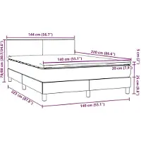 vidaXL Boxspring met matras fluweel roze 140x220 cm