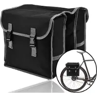 Discountershop Fietstas 2-zijdig 2x 16L = 32 liter- Zwart - Dubbele Fietstas waterdicht met reflecterende strepen voor extra veiligheid - Fietstas- Zwart