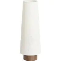 Light & Living Tafellamp wit Howie met donker hout Ø 15cm