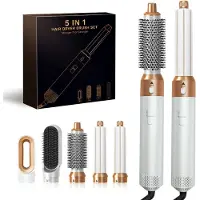 BECH Föhnborstel 5-in-1 - Airstyler - Krultang - Haardroger - Warmeluchtborstel - Stijltang - 6000W- White Gold Edition