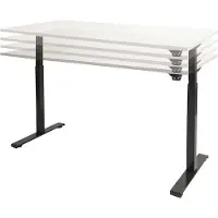 Schaffenburg Dextro basic zit/sta 160x80cm, electrisch hoogte verstelbare werkplek, T-poot frame. Frame kleur zwart (RAL9005) en blad Honey Castello