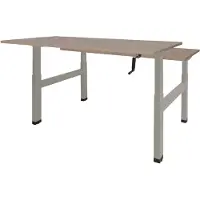 Schaffenburg Dextro zit/sta hoogte slinger verstelbare Duo werkplek 2 x 160 x 80 cm, frame wit RAL 9010 blad 25 mm. melamine Honey Castello